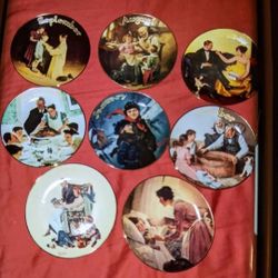 8 Norman Rockwell Plates 