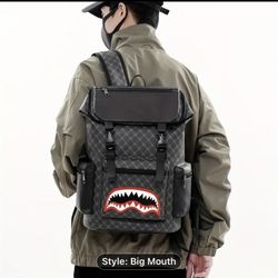 Men And Women Trendy Big Mouth Eyes Backpack, Perfect For Outdoors, Travel, & Back To School