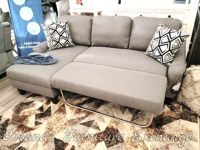 NEW GREY SECTIONAL SOFA WITH PULLOUT BED 
