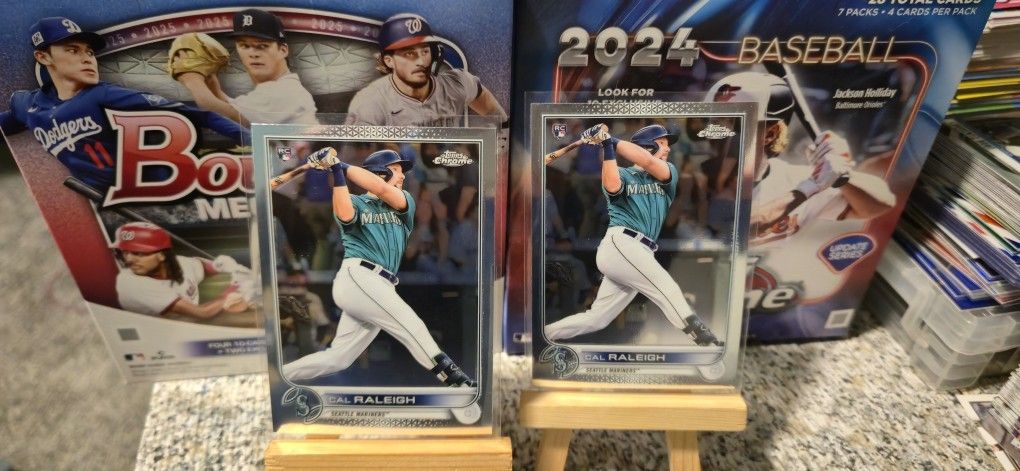 (Qty 2)Cal Raleigh 2022 Topps Chrome True Rookie Card #149 Mariners Star RC