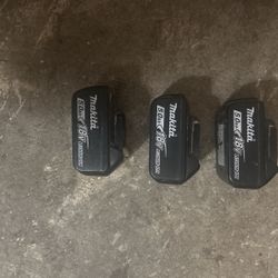 3 Makita 5.0 AH 18v Lithium Ion Batteries
