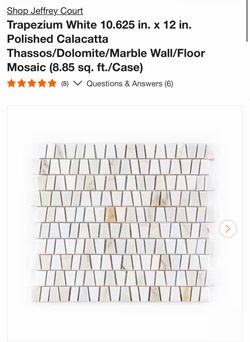 Jeffrey Court Trapezium White 12 in x 12 in. Polished Calacatta Thassos/Dolomite/Marble Wall/F