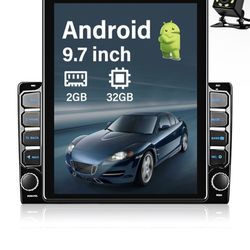 Android Car Stereo Double Din 9.7 Inch Vertical Touch Screen Car Radio 2G RAM+32G ROM, GPS Navigation Bluetooth Player Support Backup Camera Mirror Li