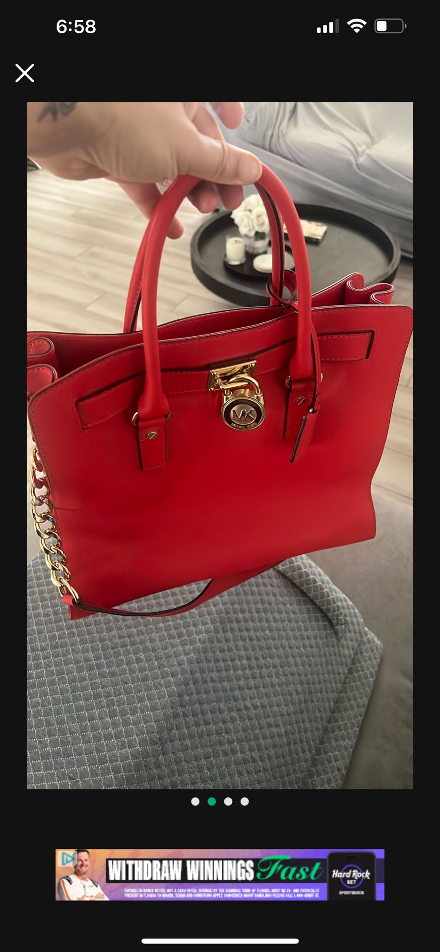 Michael Kors Red Large Tote Bag