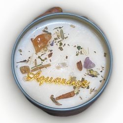 Zodiac Aquarius Candle - For Decor Meditation Manifestations 