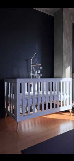 Baby Crib + Mattress + Mobile + Bedding - New, Never Used