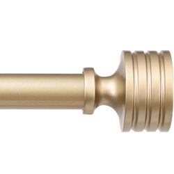 Gold Curtain Rods for Windows 32 to 45 inches, 1-inch Diameter Heavy Duty Curtain Rods, Adjustable Single Window Curtain Rod with Dumbbell Design Fini