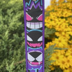Gengar, Haunter, Gastly Embroidered Pokemon Keychain