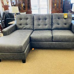 Venaldi Gunmetal Reversible Sofa Chaise, Sectional, Seccional, Couch 