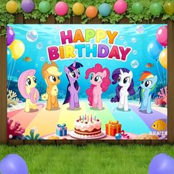 My Little Pony Polyester Birthday Backdrop (40"×28")