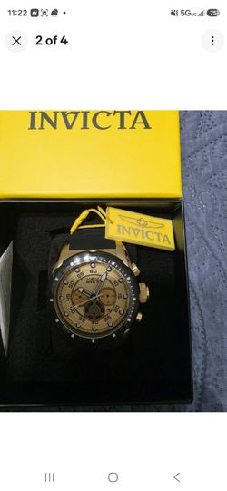 ​Invicta Men's Pro Diver Chronograph Gold Dial & Black Strap Watch