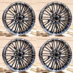 New 18x8 (5x114) WALD F001 Style Black Chrome Wheels