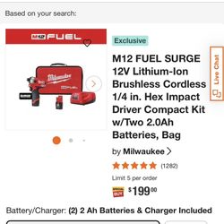 Milwaukee M12 Fuel Surge Impact Driver 