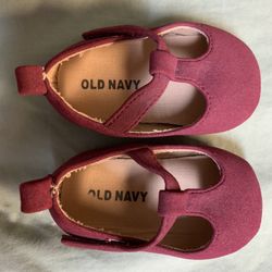 New Burgundy Shoes Size 6-9 Months