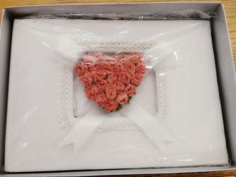 Wedding engagement bridal shower guest book rose heart