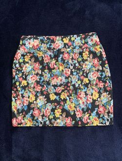 Floral Print Mini Skirt