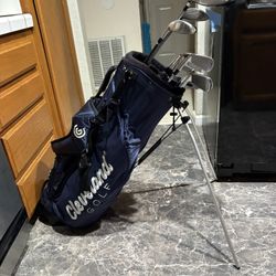 Men’s High End Complete Beginner Cleveland Golf Club Set with Cleveland Stand bag & Carrying Straps