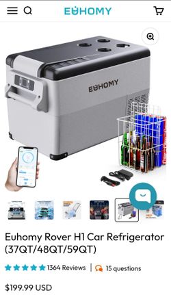 Euhomy 12 Volt Car Refrigerator, Electric Cooler, Portable Fridge and Frizer.