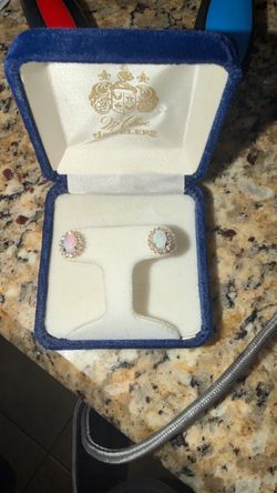 Opal and diamond earrings
