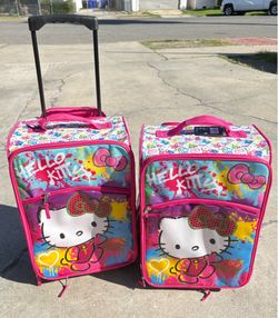 Hello Kitty Graffiti Pilot Case Canvas Suitcase Zipper NEW 18”Carry On Luggage