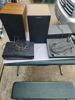 Marantz Turntable, AM/FM Receiver, Cassette Deck, & 2 Speakers