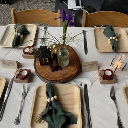 40 forest green linen napkins 