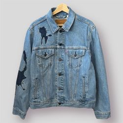 LEVI’S PREMIUM INK BLOT DENIM JACKET SIZE MEDIUM