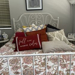 Ikea Leirvik Bed Frame White With Mattress 
