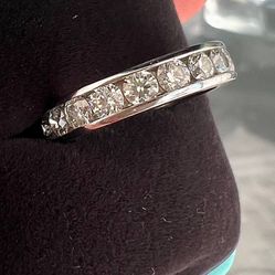 $11,100 Tiffany Co Platinum 1.80ct Diamond 4mm Full Eternity Wedding Band Ring 4