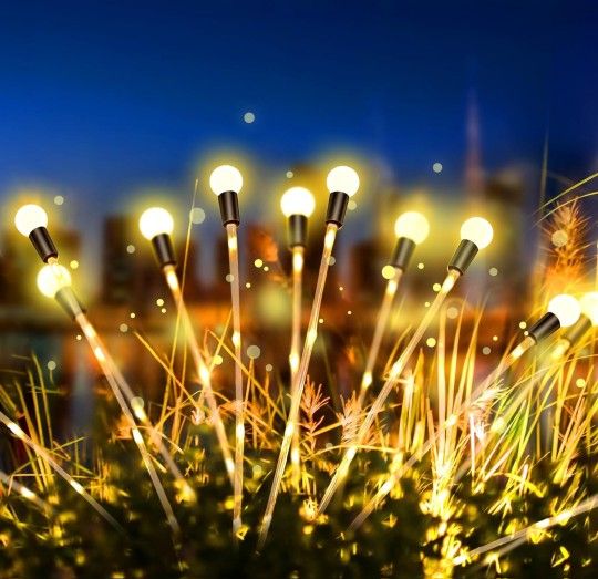 NEW Firefly Solar Garden Lights Outdoor, 8 Pack Waterproof Solar Powered Swaying Firefly Light for Outdoor, Patio Yard, Christmas Decor Lights
