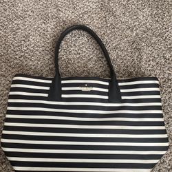 Black And White Striped Kate Spade Tote Purse
