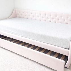 Pink Twin Day Bed and Cooling Mattress