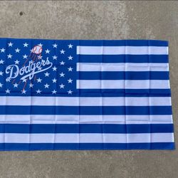 Los Angeles MLB Baseball Dodgers LA Champions American Flag - Sports Bar Display Sign