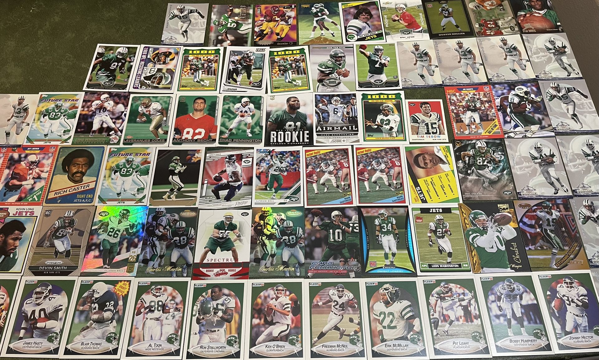 Lot of 71 New York Jets Football Cards Stars-Rookies-Inserts Past and Present 