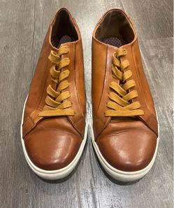 Brown leather sneakers