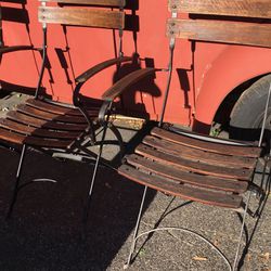 4 Vintage French Bistro Folding Chairs