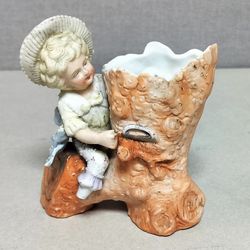 Antique porcelain victorian painted flower vase 