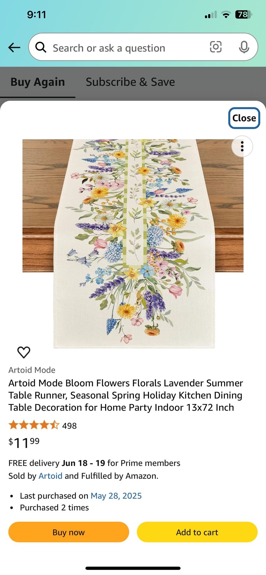 13x72 cream, floral table runner