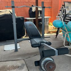 Bench Press Set, Bar & Weights Included  