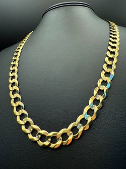 10k solid yellow gold 28” curb chain necklace 50.2 grams 10mm