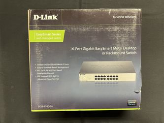 D-Link 16-Port Gigabit EasySmart Metal Desktop Or Rackmount Switch DGS-1100-16