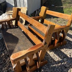 Rustic Wood Benches 