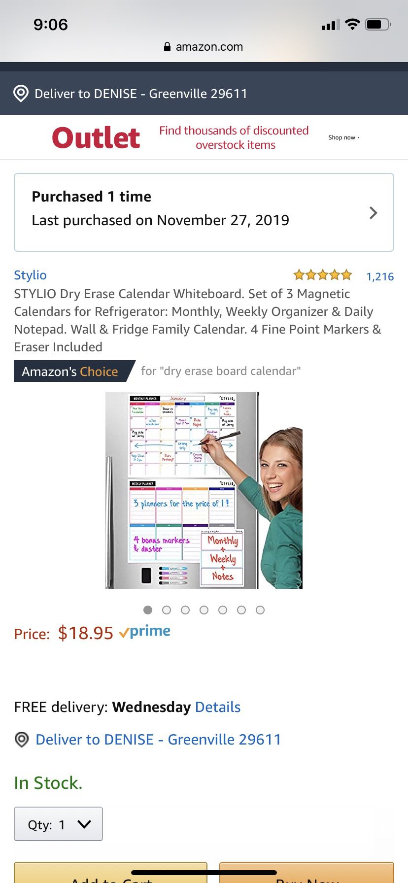 Dry erase board with markers