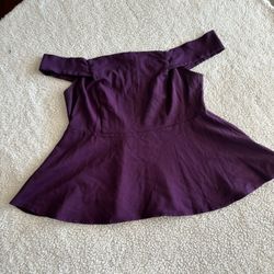 Torrid 0 Purple Peplum Top
