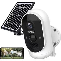 Outdoor Security Camera System Wireless, Solar Powered WiFi Smart Home Camera with Battery, FHD 1080P Video Surveillance Cam with Night Vision/Instant
