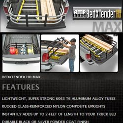 AMP Research Bed X-Tender Model 74504-01A  For Full Size Trucks.  Read Description For Truck Compatibility. 
