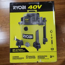 Ryobi 40v Cordless 10 Gallon Wet/Dry Vacuum (Tool Only)