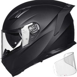 New Dual Visor Dot Flat Black Helmet $120
