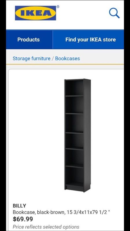 IKEA Billy bookcase trophy case display black-brown
