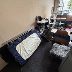 Crib/Toddler Bed, High Chair & Stroller